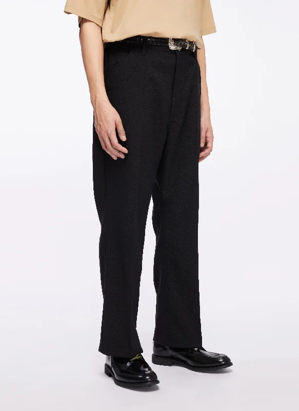 Wool Like Polyester Boot Cut Flare Pants