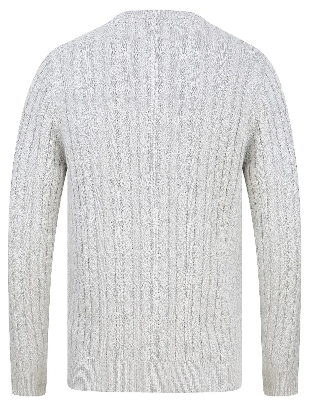 Alonso Chunky Cable Knitted Jumper in Grey Ecru Twist - Tokyo Laundry