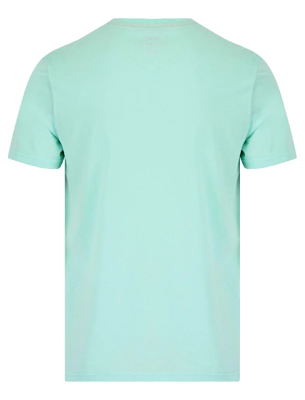 Beach Garage 2 Motif Cotton Jersey T-Shirt in Blue Tint - South Shore