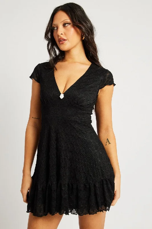 Black Mini Dress Lace