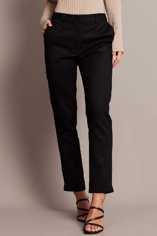 Black Slim Fit Pants Workwear