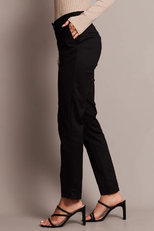 Black Slim Fit Pants Workwear