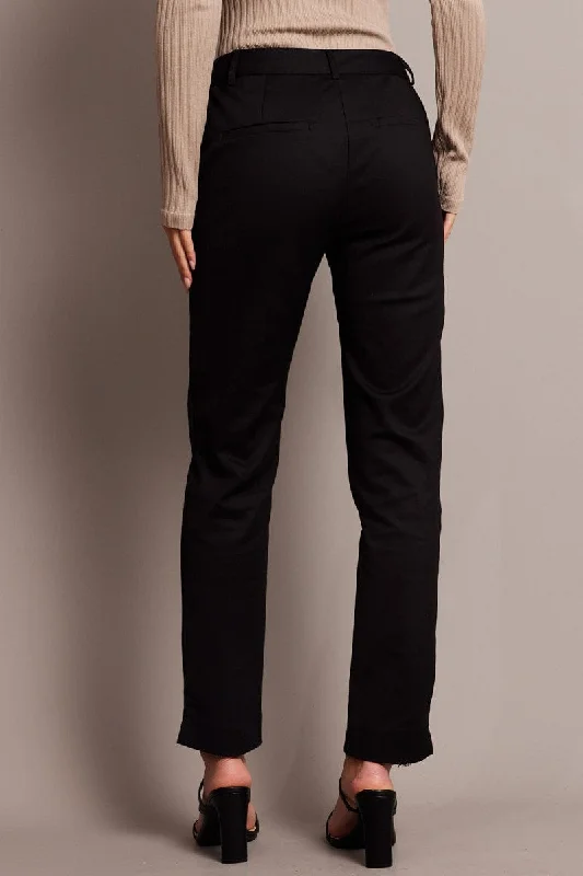 Black Slim Fit Pants Workwear