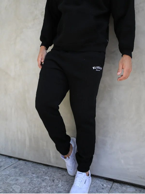 Varsity Relaxed Sweatpants - Black