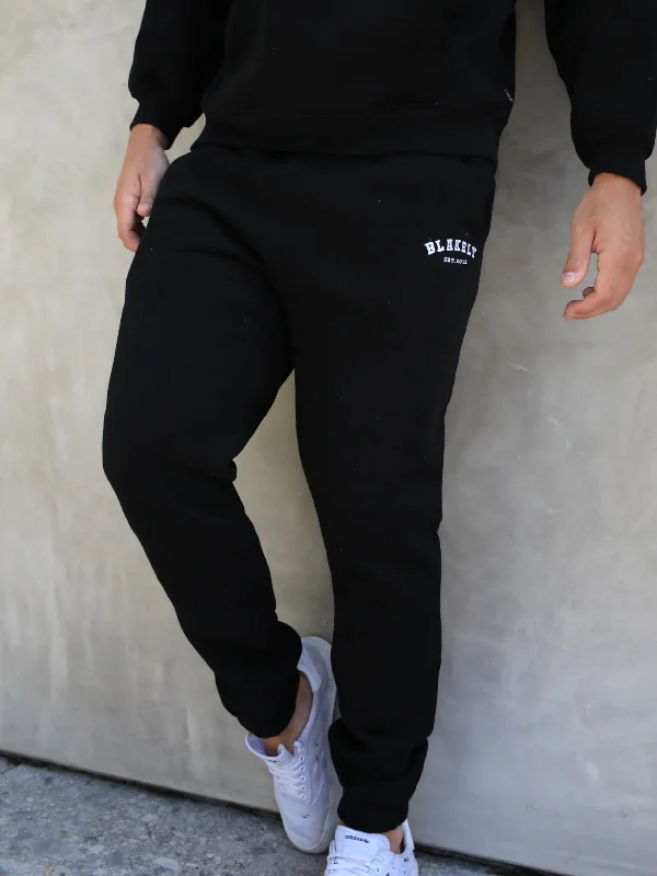 Varsity Relaxed Sweatpants - Black