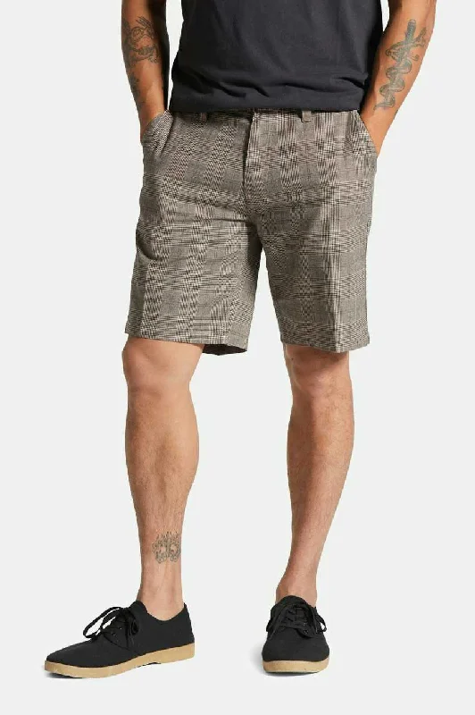 Choice Chino Short 9"" - Brown/Cream Houndstooth