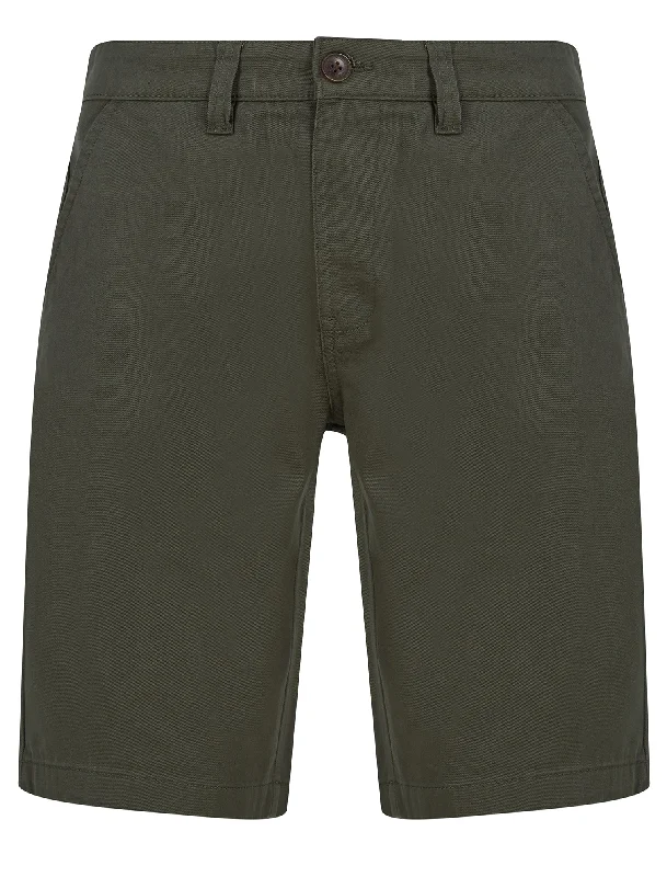 Elvio Cotton Twill Chino Shorts in Khaki - Tokyo Laundry