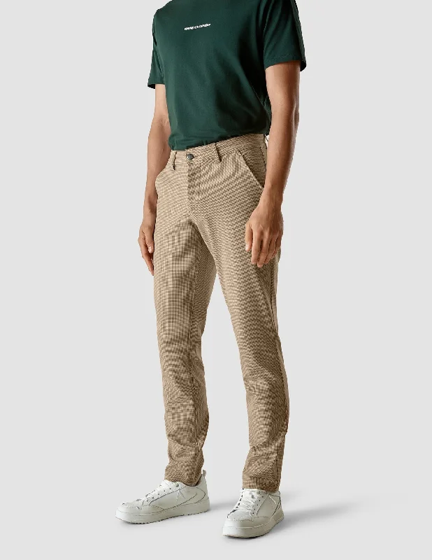 Essential Pants Regular Plaid Khaki