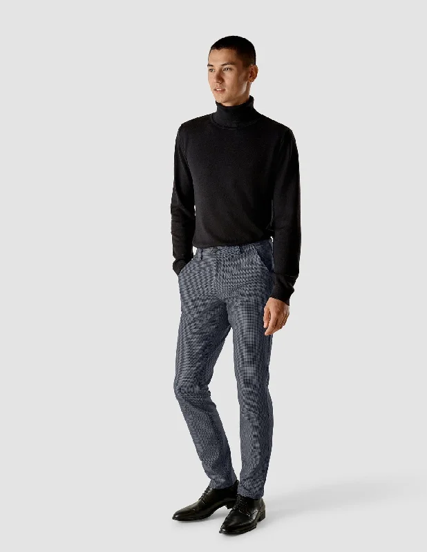 Essential Pants Regular Plaid Navy