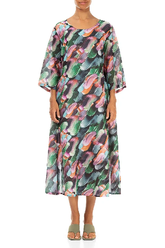 Floaty Paint Charm Silk Cotton Dress