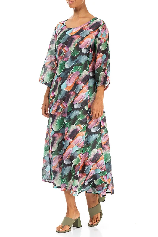 Floaty Paint Charm Silk Cotton Dress