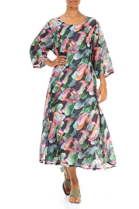 Floaty Paint Charm Silk Cotton Dress