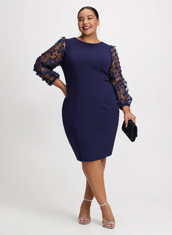 Floral Sleeve Sheath Dress