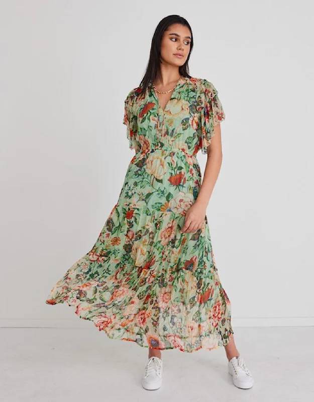 Flutter Maxi Dress - Green