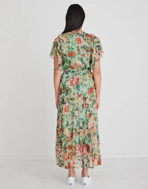 Flutter Maxi Dress - Green