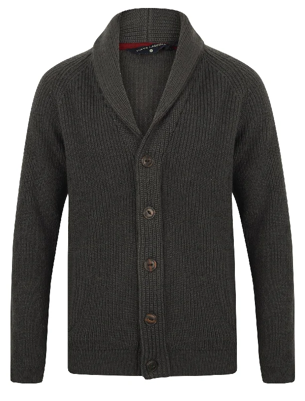 Hatton 2 Soft Knit Shawl Neck Cardigan in Charcoal - Tokyo Laundry