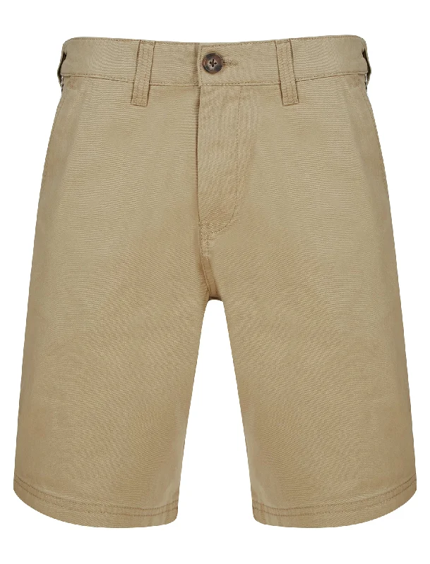 Kynance Cotton Twill Chino Shorts in Stone - Kensington Eastside