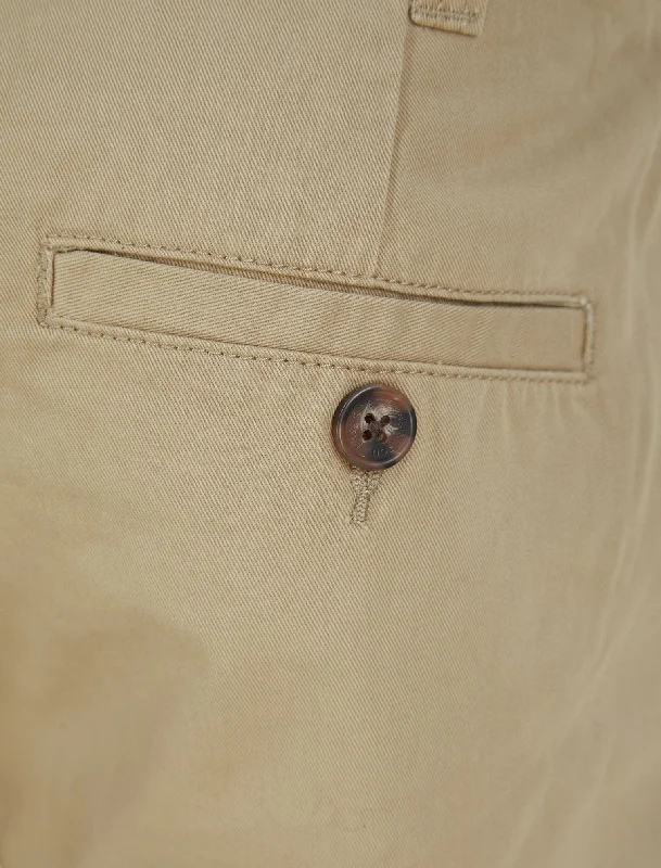 Kynance Cotton Twill Chino Shorts in Stone - Kensington Eastside