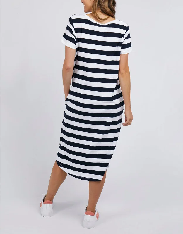 Maeve Stripe Midi Dress - Navy/White Stripe