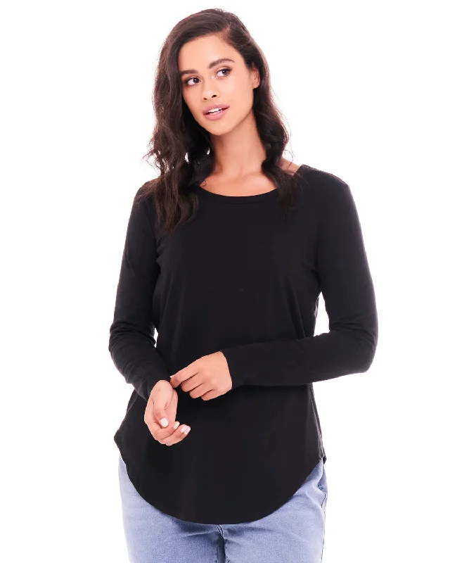 Megan Long Sleeve Top - Black