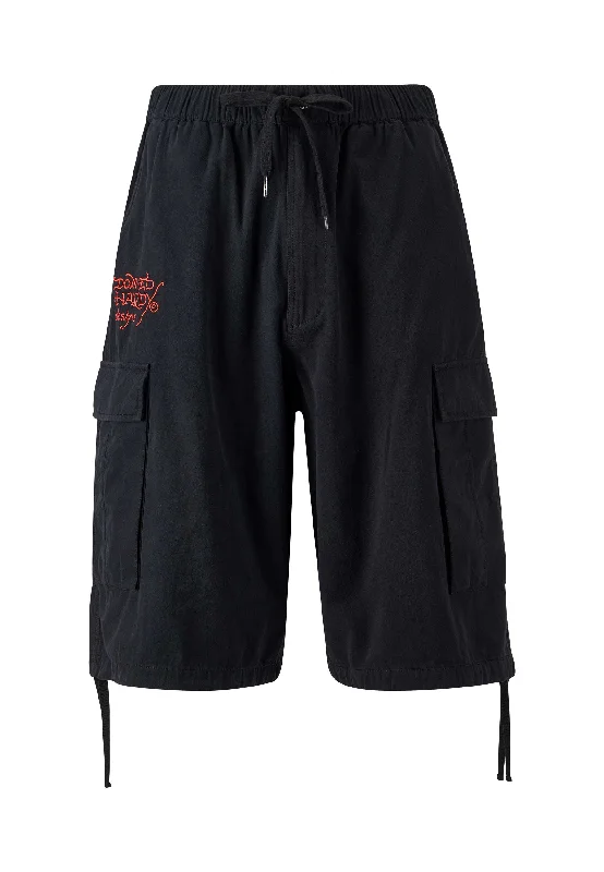 Mens Dragon Crawl Woven Cargo Shorts -  Black