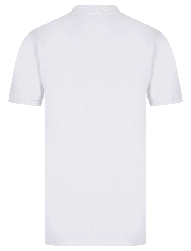 Mortimer 2 Signature Cotton Pique Polo Shirt in Optic White - Tokyo Laundry