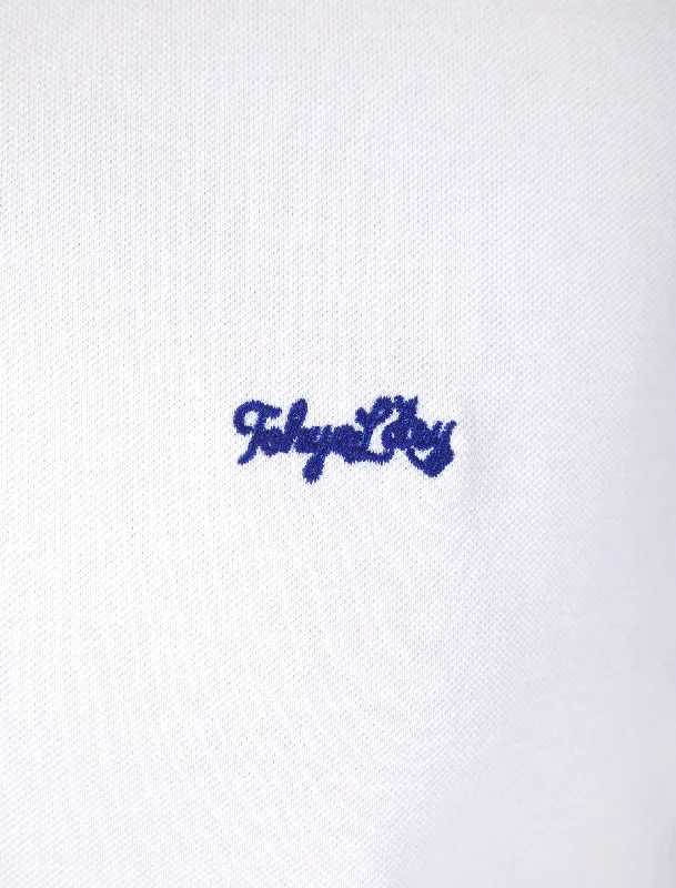 Mortimer 2 Signature Cotton Pique Polo Shirt in Optic White - Tokyo Laundry