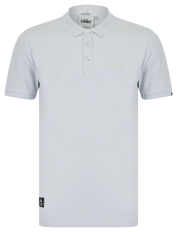 Mortimer 2 Signature Cotton Pique Polo Shirt in Pale Blue - Tokyo Laundry