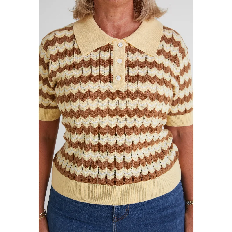 Mr Bridger - Women's Supremely Fine Gauge 'Florence' Butter - Polo Knit