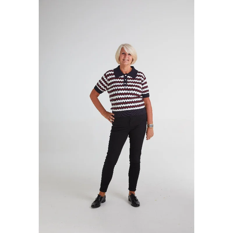 Mr Bridger - Women's Supremely Fine Gauge 'Mary' Navy - Polo Knit