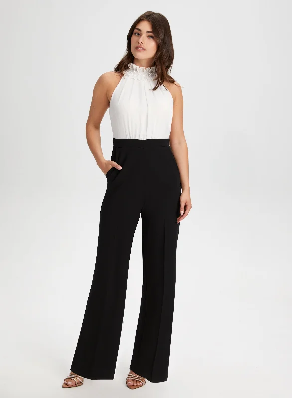 Ruffle Detail Halter Neck Jumpsuit