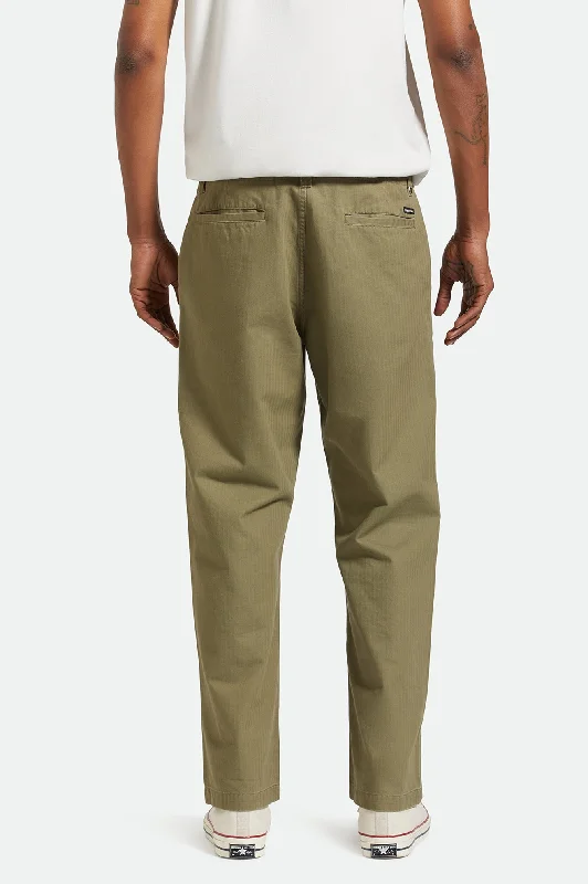 Surplus Herringbone Relaxed Trouser Pant - Olive Surplus