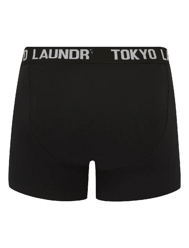 Tona (5 Pack) Cotton Boxer Shorts Set in Black - Tokyo Laundry