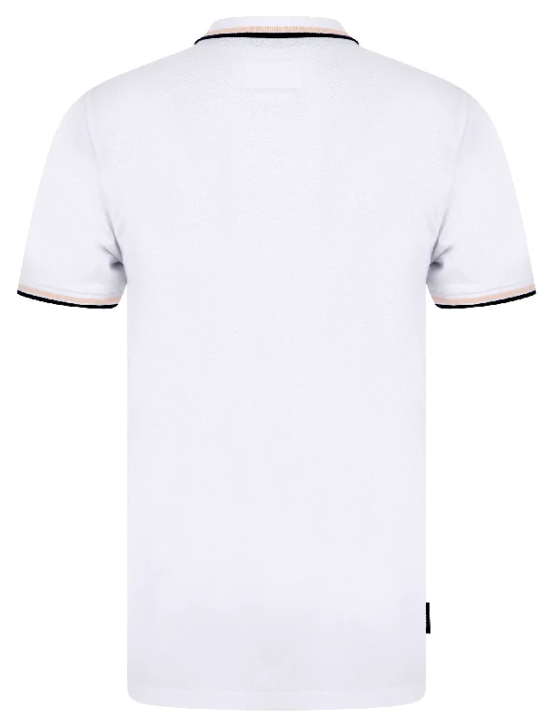 Underwood 2 Cotton Pique Polo Shirt in Bright White - Kensington Eastside