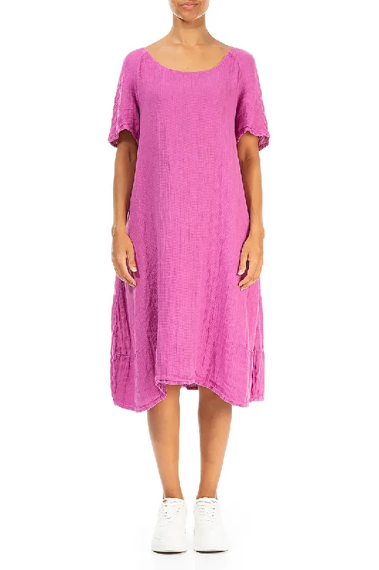 Wild Berry Textured Linen Dress