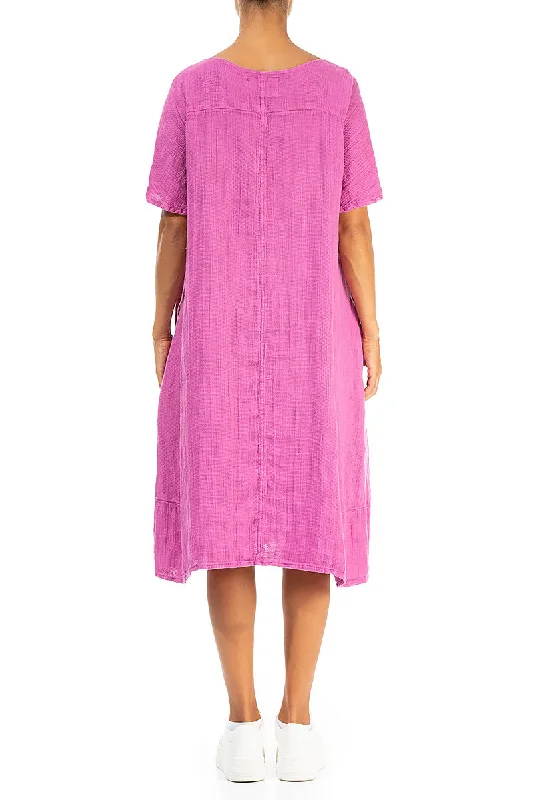 Wild Berry Textured Linen Dress