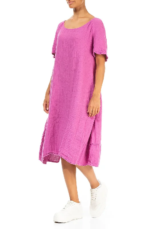 Wild Berry Textured Linen Dress