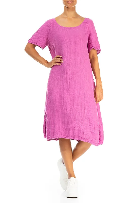 Wild Berry Textured Linen Dress