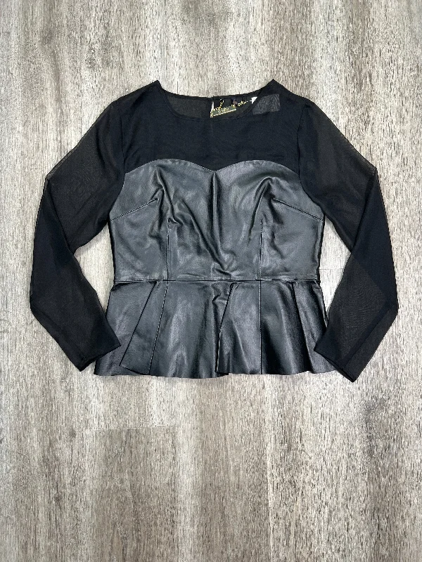 Black Blouse Long Sleeve Iman Hsn, Size M