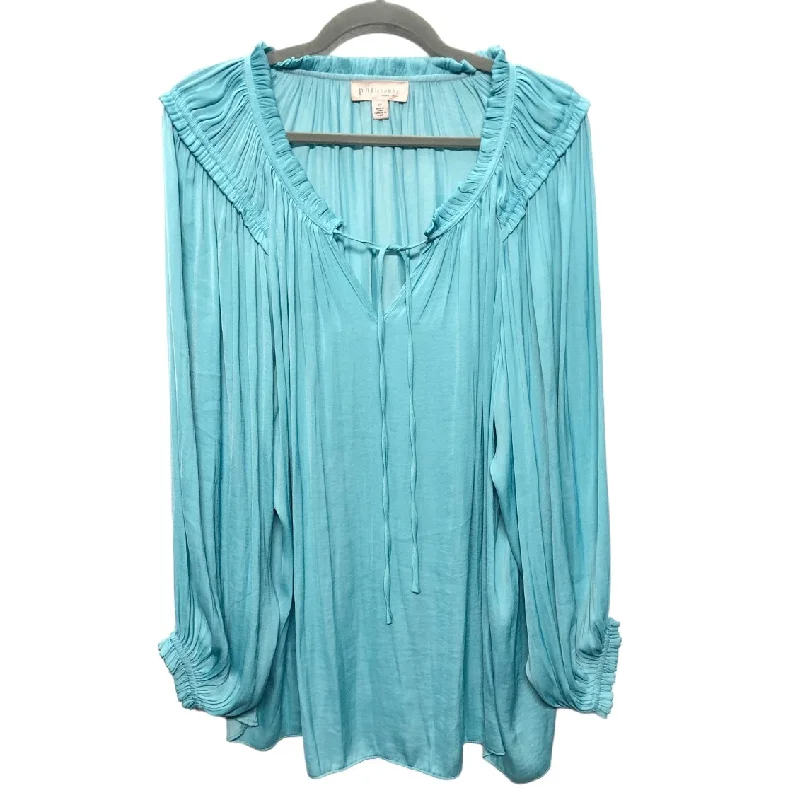 Blue Blouse Long Sleeve Philosophy, Size 2x