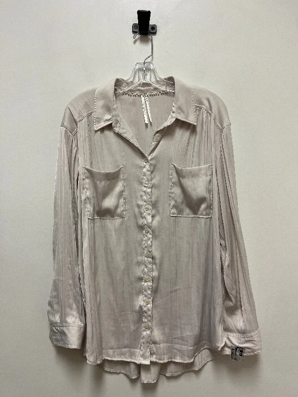 Cream Blouse Long Sleeve Anthropologie, Size L