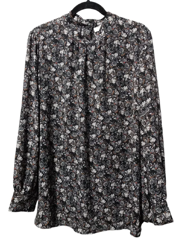 Floral Print Blouse Long Sleeve Loft, Size Xxl