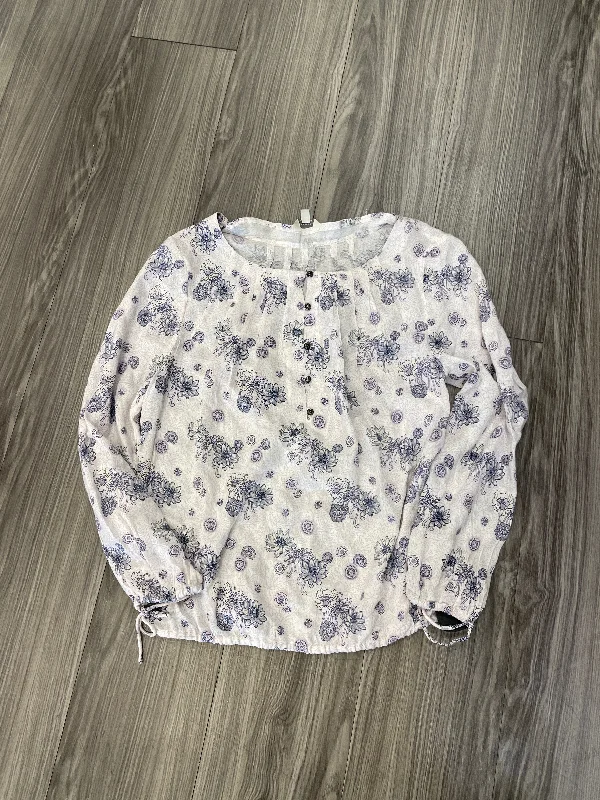 Floral Print Blouse Long Sleeve Lucky Brand, Size M