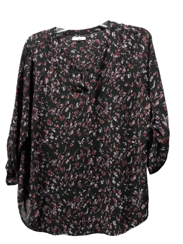 Floral Print Blouse Long Sleeve Maurices, Size Xl