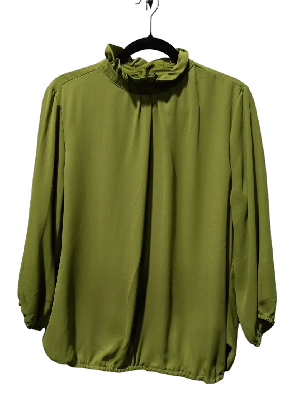 Green Blouse Long Sleeve New York And Co, Size L