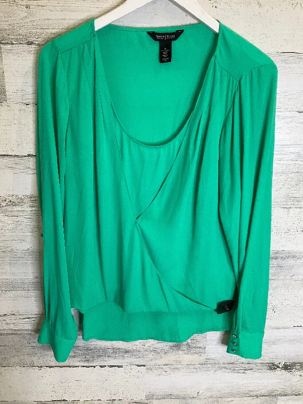 Green Blouse Long Sleeve White House Black Market, Size L