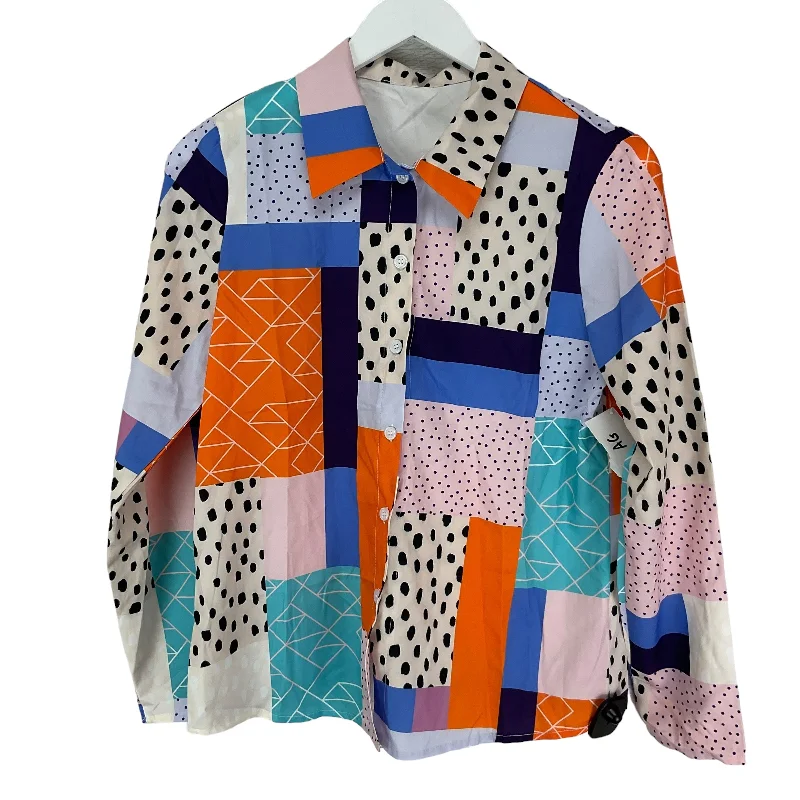 Multi-colored Blouse Long Sleeve Shein, Size S