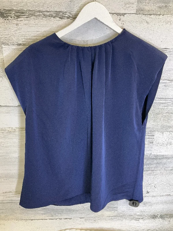 Navy Blouse Short Sleeve Express, Size Xl