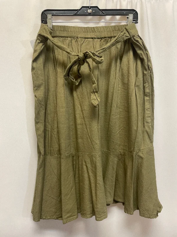 Skirt Maxi By Cato In Green, Size: Xxl