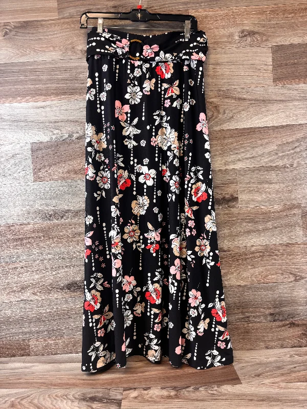 Skirt Maxi By Robert Louis In Black & Pink, Size: 20